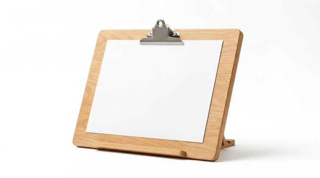 Wooden Drawing Board with Clip and Blank Sheet