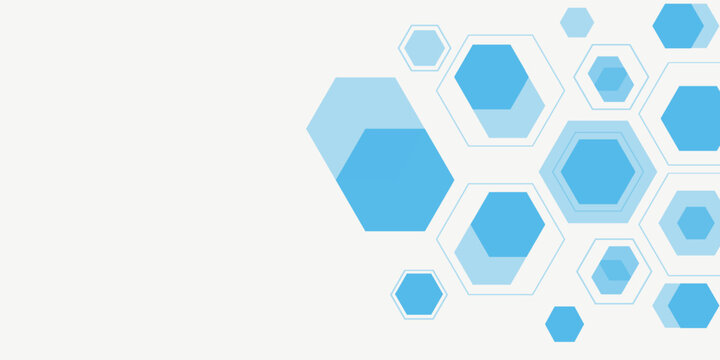 Abstract blue hexagon banner background.