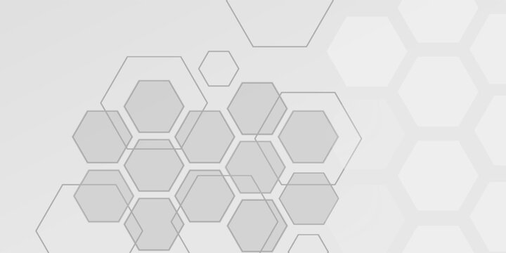 Light gray hexagon technology abstract background soft gradient minimalist honeycomb pattern with subtle hex outlines and faint nodes, cool professional tone, ideal for tech startup product launch,