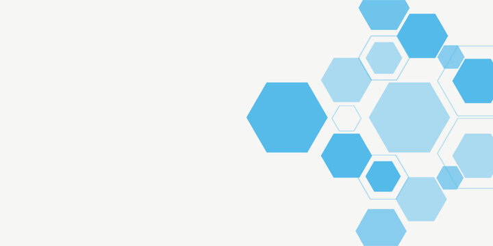 Abstract blue hexagon banner background.