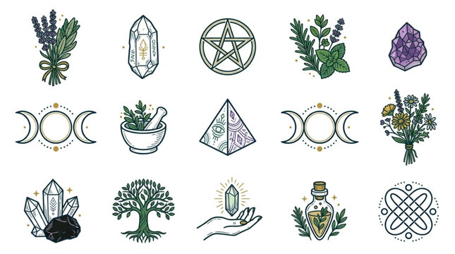 Collection of Mystical and Esoteric Symbols and Icons.