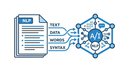 Natural language processing artificial intelligence diagram icon © mursidi