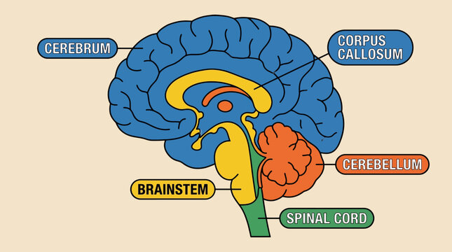 Human Brain Anatomy Cross Section Diagram