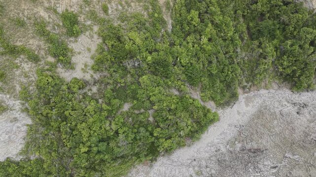 Aerial view rocky sea island beach nature summer vacation