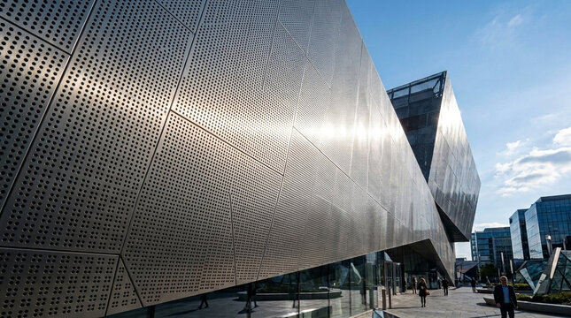 Modern Perforated Metal Architecture and Office Building Facade