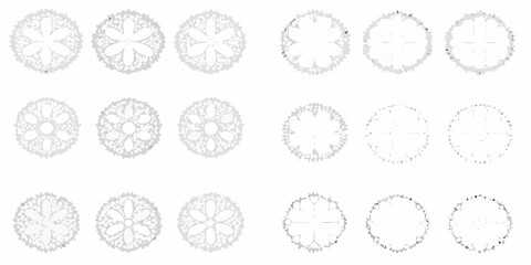 collection of twelve top down tree plan views in silhouette view top down landscape architecture design pattern nature outline graphic symbol © Lalin