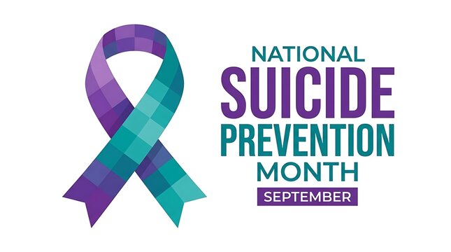 Awareness Ribbon Banner for Mental Health Support and Suicide Prevention Month in September