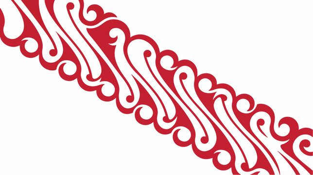 Elegant red and white batik vector illustration featuring traditional indonesian parang pattern design for various creative textile art printing projects