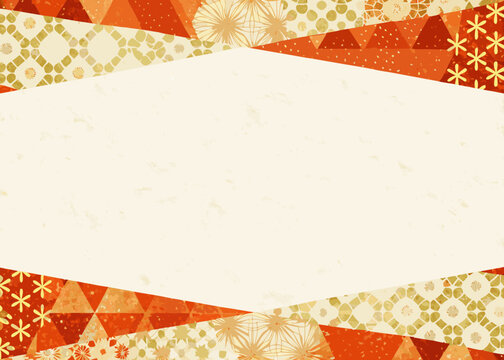traditional japanese background with textured patterns and warm colors ornamental design geometric triangles flowers cultural art vector