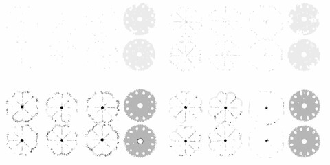 set of fifteen top down tree plan views vector view illustration graphic nature landscape architecture design pattern © Dibyendu