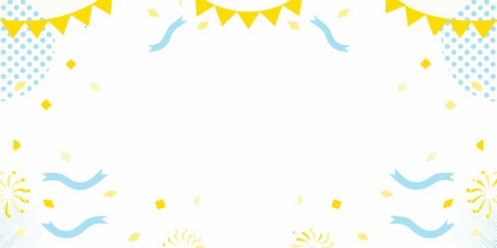 celebration border frame with colorful bunting flags and confetti on transparent background party festival decoration event graphic