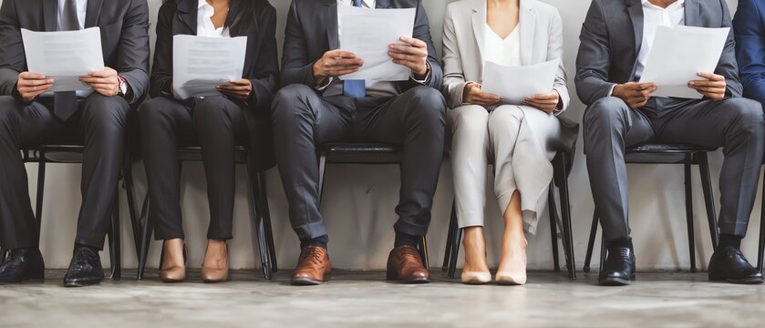 Job applicants waiting for an interview.