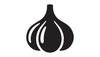 black and white silhouette of Garlic very high quality vector illustration. © dinesh