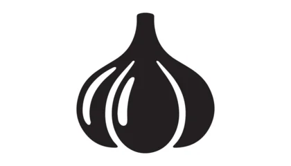 black and white silhouette of Garlic very high quality vector illustration. © dinesh