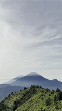 Majestic Mount Sindoro Viewed from Mount Prau