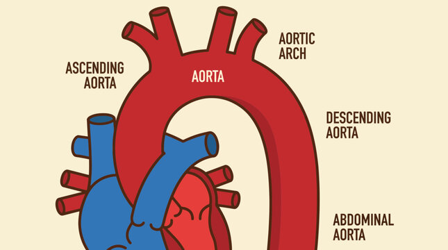 Human Aorta Anatomy Illustration