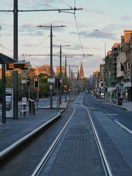 Edinburgh,UK - May 10, 2026: View of Princes Street in Edinburgh at dawn