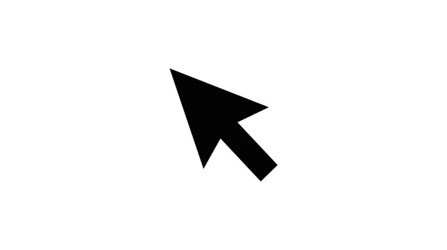 Black Computer Mouse Cursor Arrow Pointer on White Background