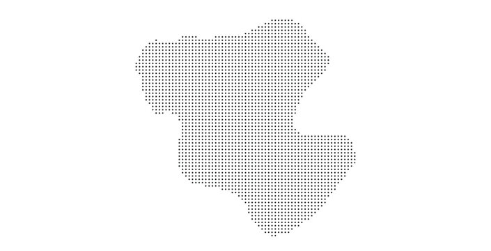 Minimalist dotted silhouette map of albania.