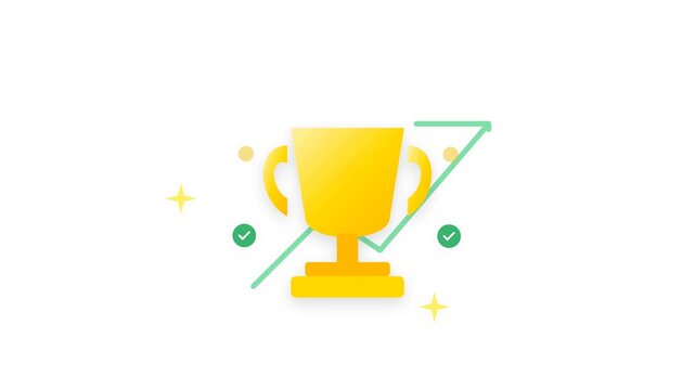 Golden Trophy Cup Animation for Success and Achievement