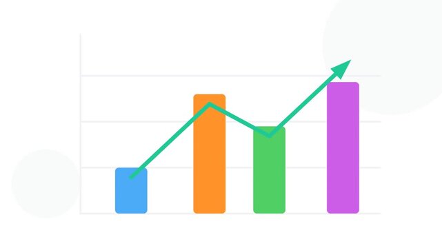 Minimalist Animated Graph Showing Business Growth and Decline