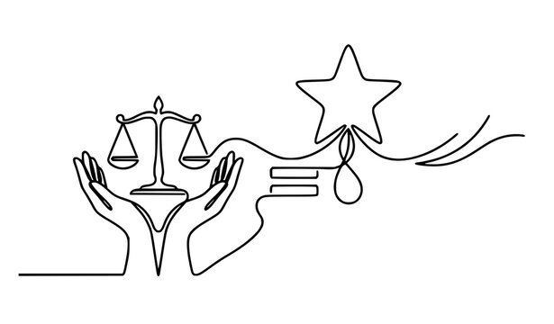 Women's Equality Day black white continuous line drawing banner collection | One line hands equality symbol balance unity progress women editable stroke illustration on white background