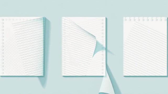 Realistic Page Turn upward Effect Book Page Flipping Across Dark Screen, Paper Sheet Turning with Smooth Curl Effect