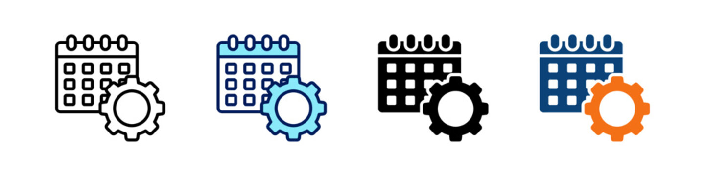 Schedule Management Multistyle Icon Set