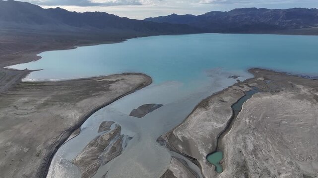 The Chilik River flows into the Bartogay Reservoir in the Almaty Region of southeastern Kazakhstan.