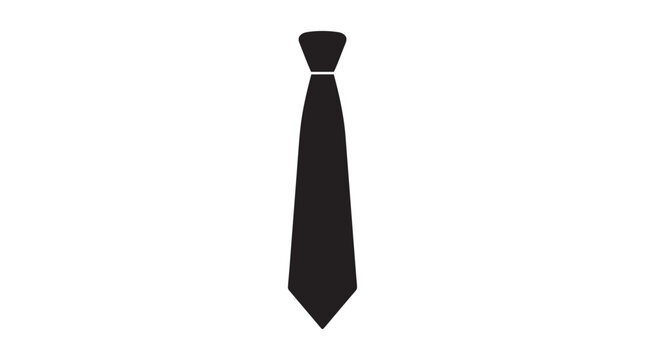 Black Necktie Silhouette On White Background tie