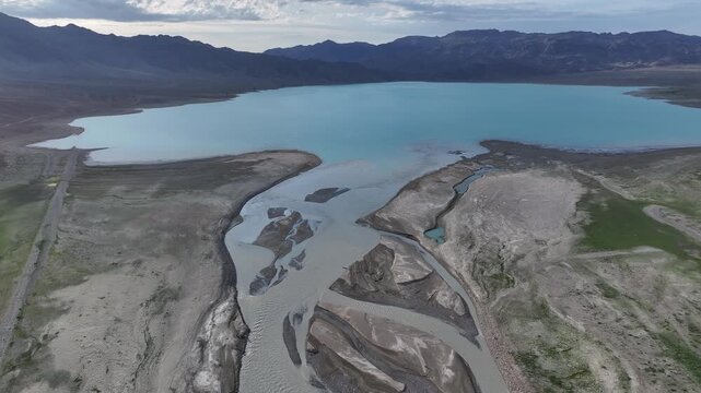 The Chilik River flows into the Bartogay Reservoir in the Almaty Region of southeastern Kazakhstan.