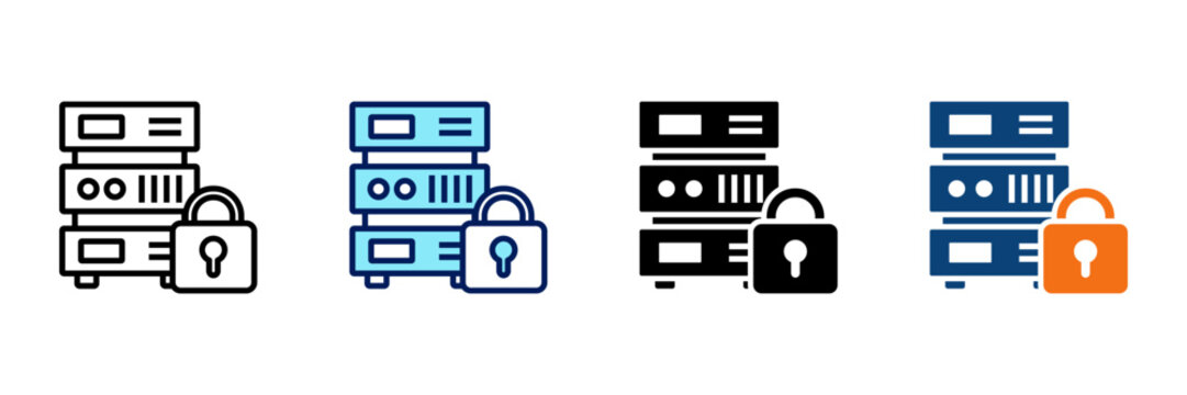 Secure Server Multistyle Icon Set