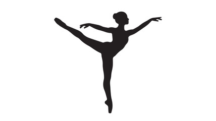 Black silhouette of a graceful ballerina dancing © rockbd