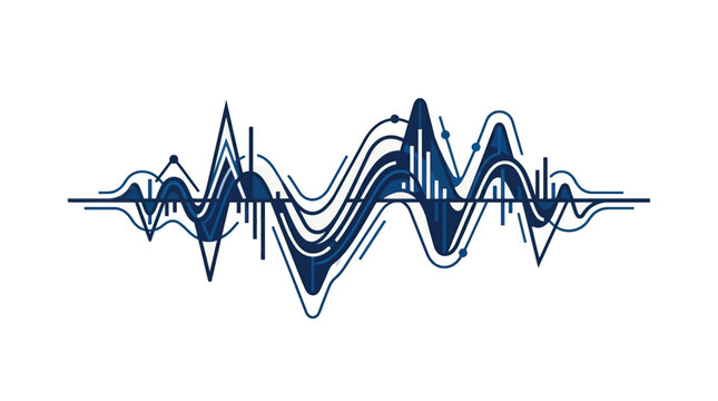 Abstract Sound Waveform Graphic Representing Digital Audio Signal Technology and Data Analysis, Modern Technology Concept for Music and Communication