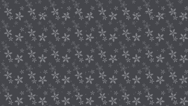 Gray sakura cherry blossom japanese pattern flowing seamless loop spring background