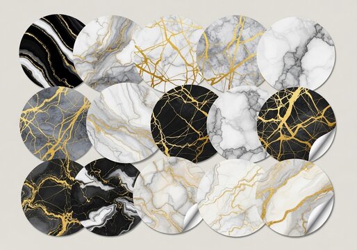Veins of Gold: A Luxurious Marble Collage
