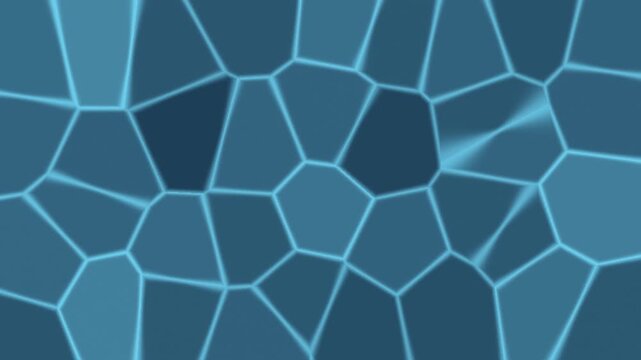 Blue organic voronoi cells slowly drifting seamless loop science background
