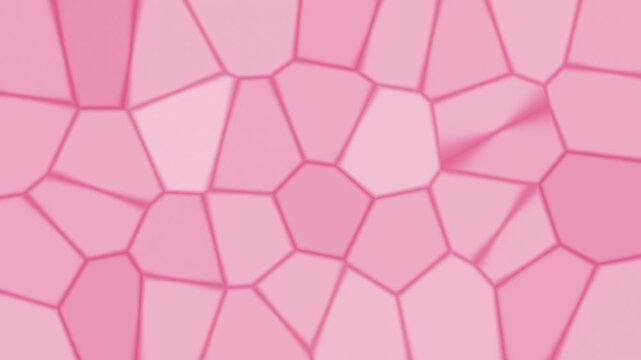 Pink organic voronoi cells slowly drifting seamless loop science background