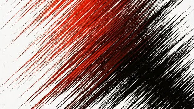 Abstract art with red and black lines.