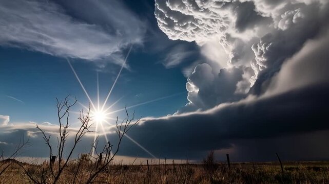 Impacts of Climate Change. El Ni&ntilde;o, the environment, rising global temperatures. Pollution and devastating storms featuring tornadoes and strong winds. Uncontrolled weather. Time Lapse.
