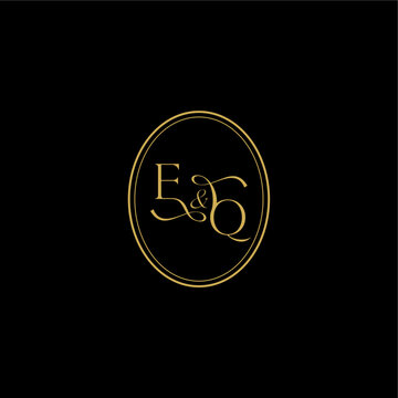 wedding curvy elegant initial monogram minimalist luxury concept QF feminine line style design letter