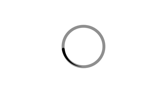 Circular metallic ring expanding on white background three frame progression footage video circle growth motion animation loop