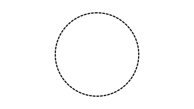 Elliptical shape transforming into a complete oval on a white background ellipse geometric form outline curve