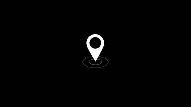 GPS location pointer animated with radio wave, location pointer, pin icon concept video on transparent background.