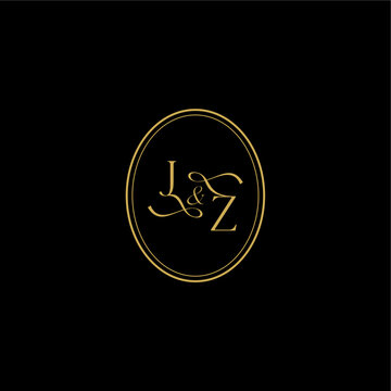 ZJ letter minimalist luxury concept feminine line style design wedding curvy elegant initial monogram