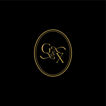 XG letter minimalist luxury concept feminine line style design wedding curvy elegant initial monogram