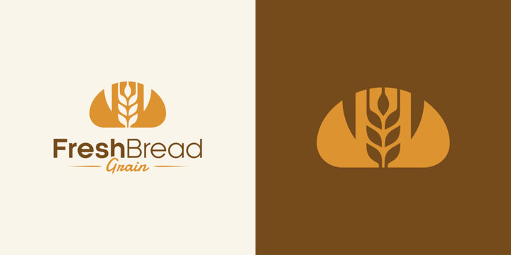 Wheat bread vector logo design with a modern, simple, clean, and abstract style. Logo for business, food, and personal branding.