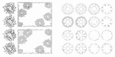 hand drawn landscape shrub and bush illustration on white background hand drawn white background botanical nature plant vegetation outdoor © Ripan