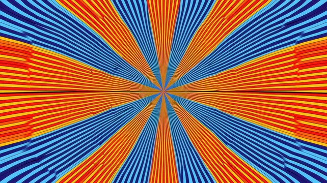Abstract psychedelic background with radiating colorful lines and optical illusion effect