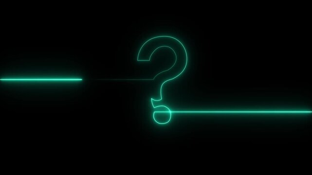 neon glowing loop Question mark sign Question mark icon asking icon animation.Motion graphic 4k animation video.
